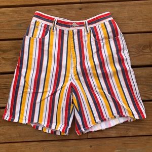 LizWear Multicolor Striped Denim Shorts